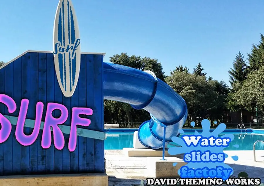 theme swimming POOLS WITH SLIDES