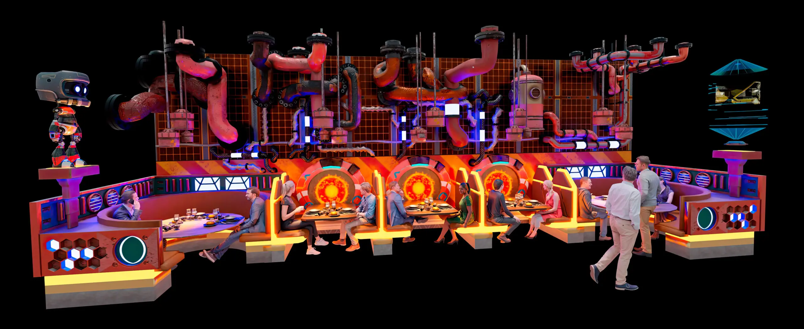 indoor park themed restaurant design