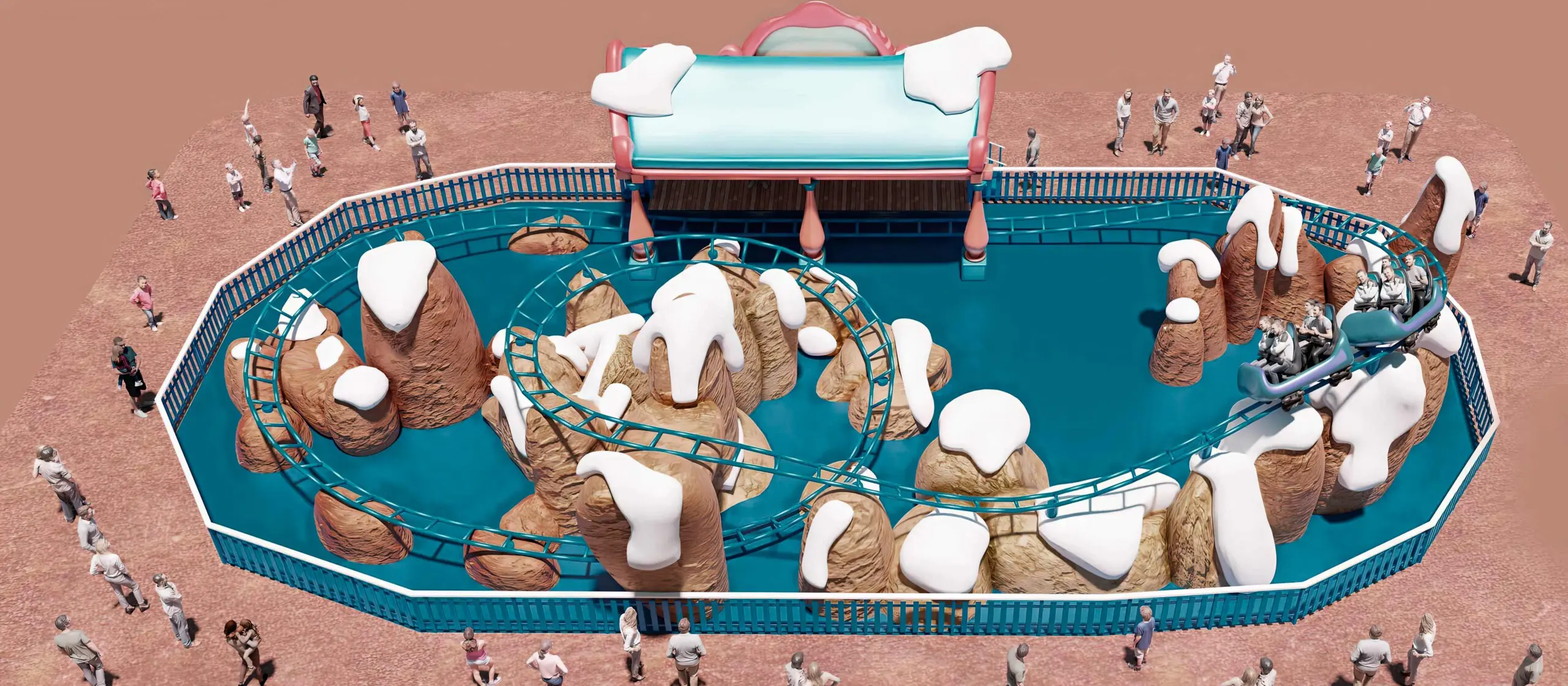 MINI ROLLER COASTER SNOWY HILLS,customized kids park attractions