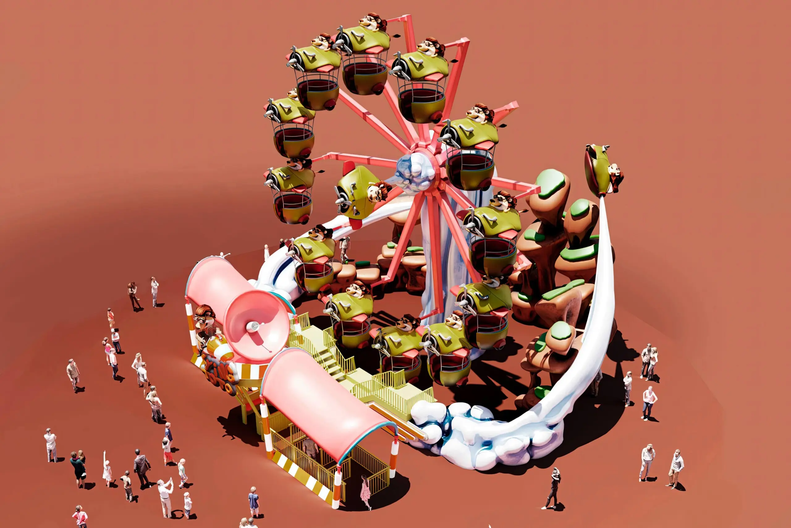 family themed ride for amusement parks.customized theme park attractions