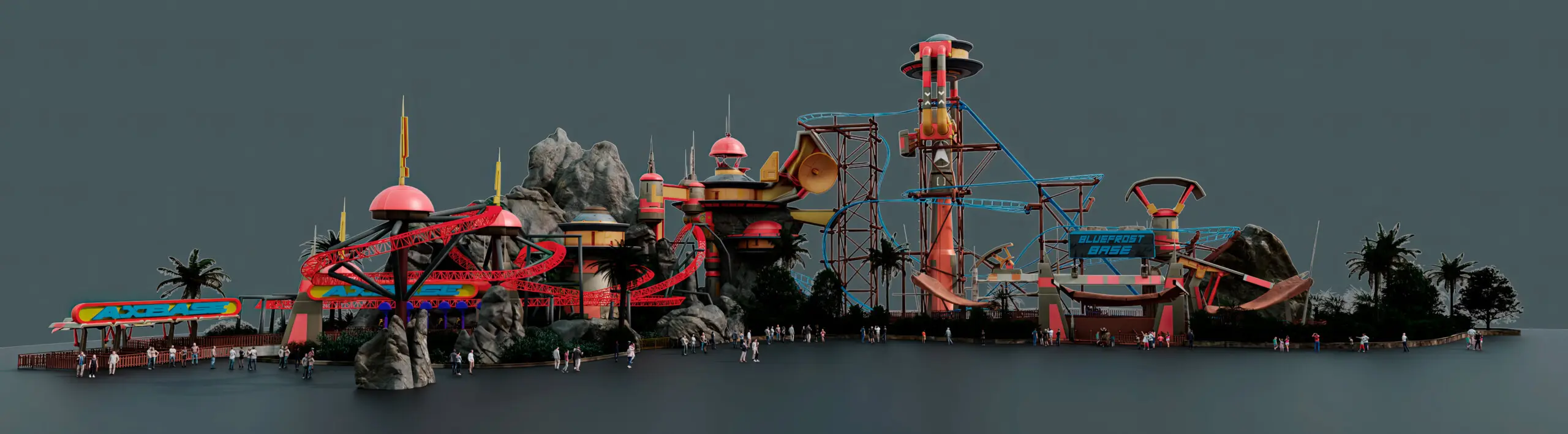 COMBO ROLLERCOASTER PACK theme park, double roller coaster