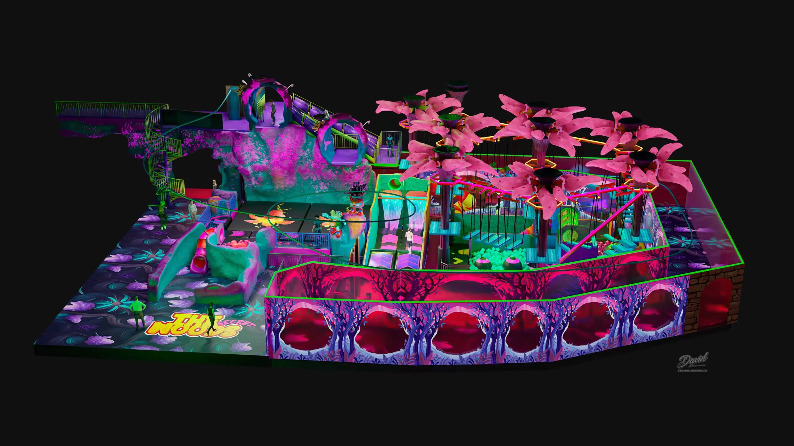 INDOOR THEME ROPE COURSE AND NINJA COURSE DESIGN AND CONSTRUCTION