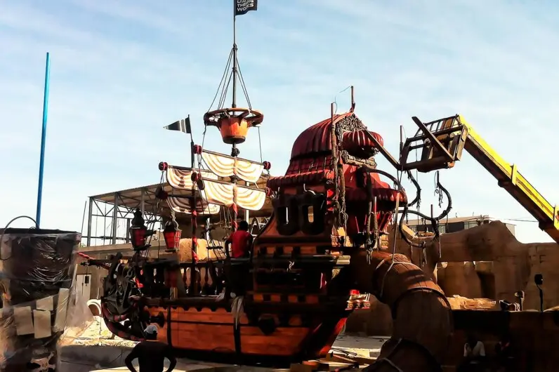 manufacturer of pirate ship with water slides.