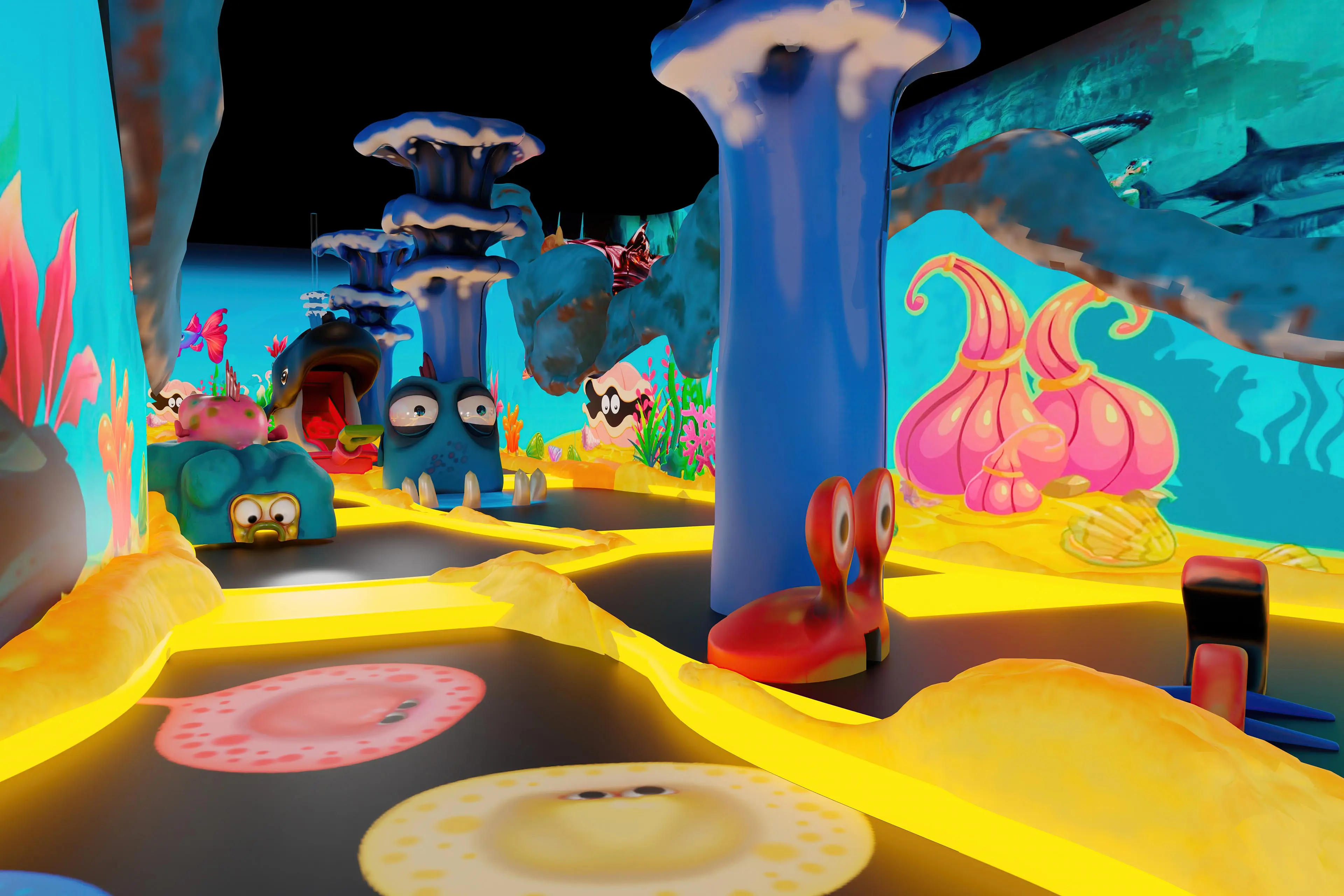 david theming works minigolf blacklight