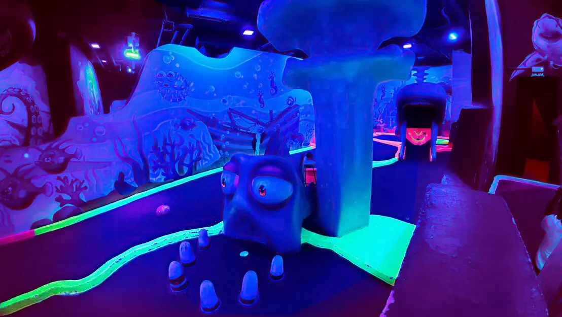 artistic blacklight mini golf  