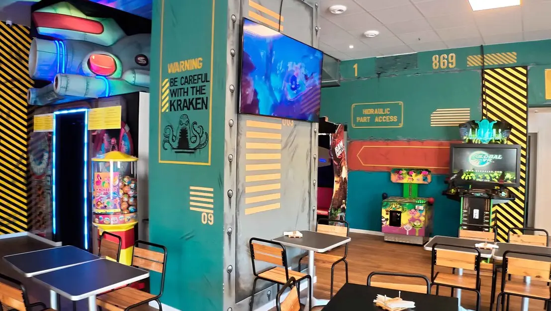 blacklight mini golf installation  