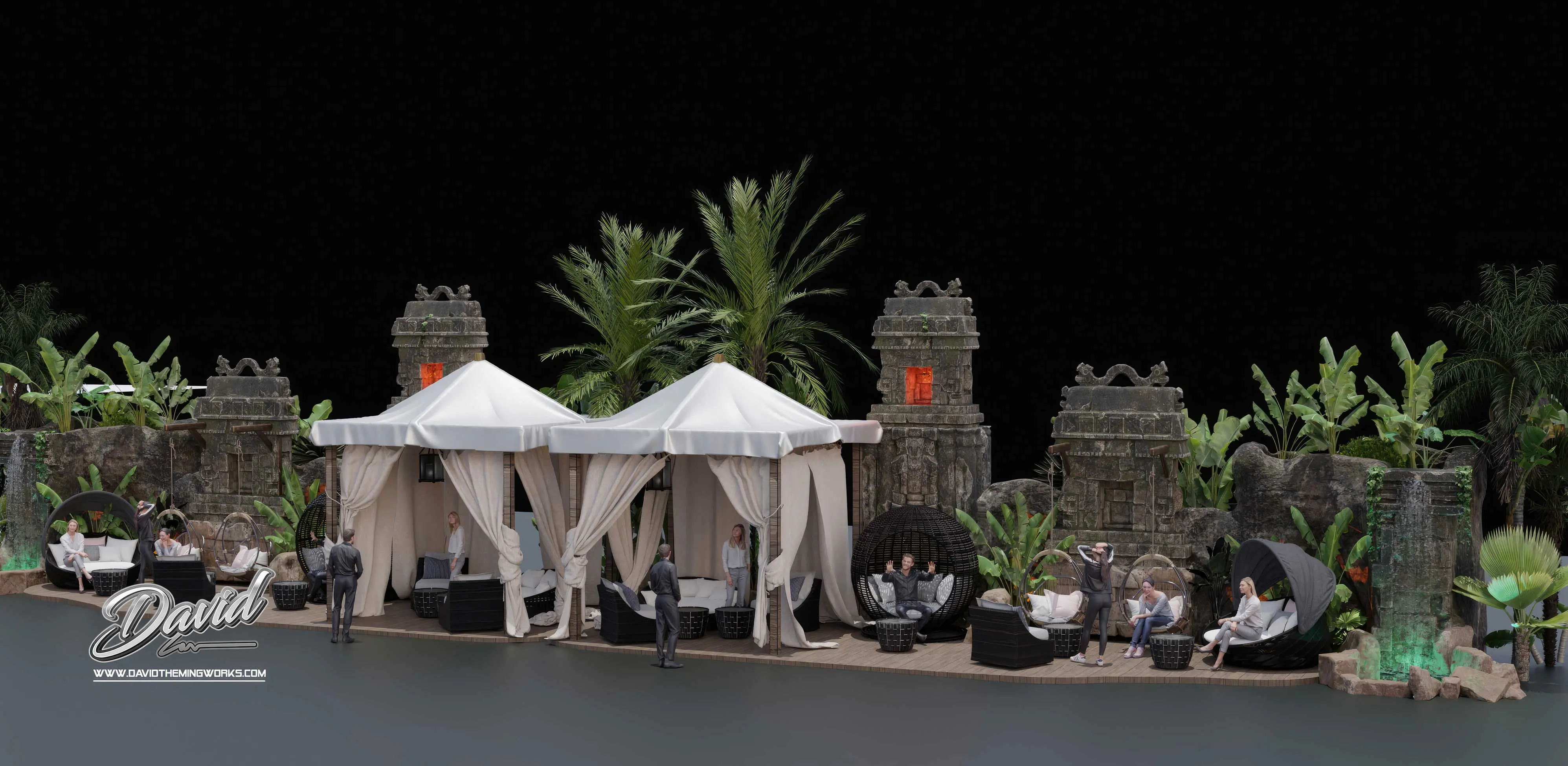 sacred temple event theming temple-inspired festival architecture