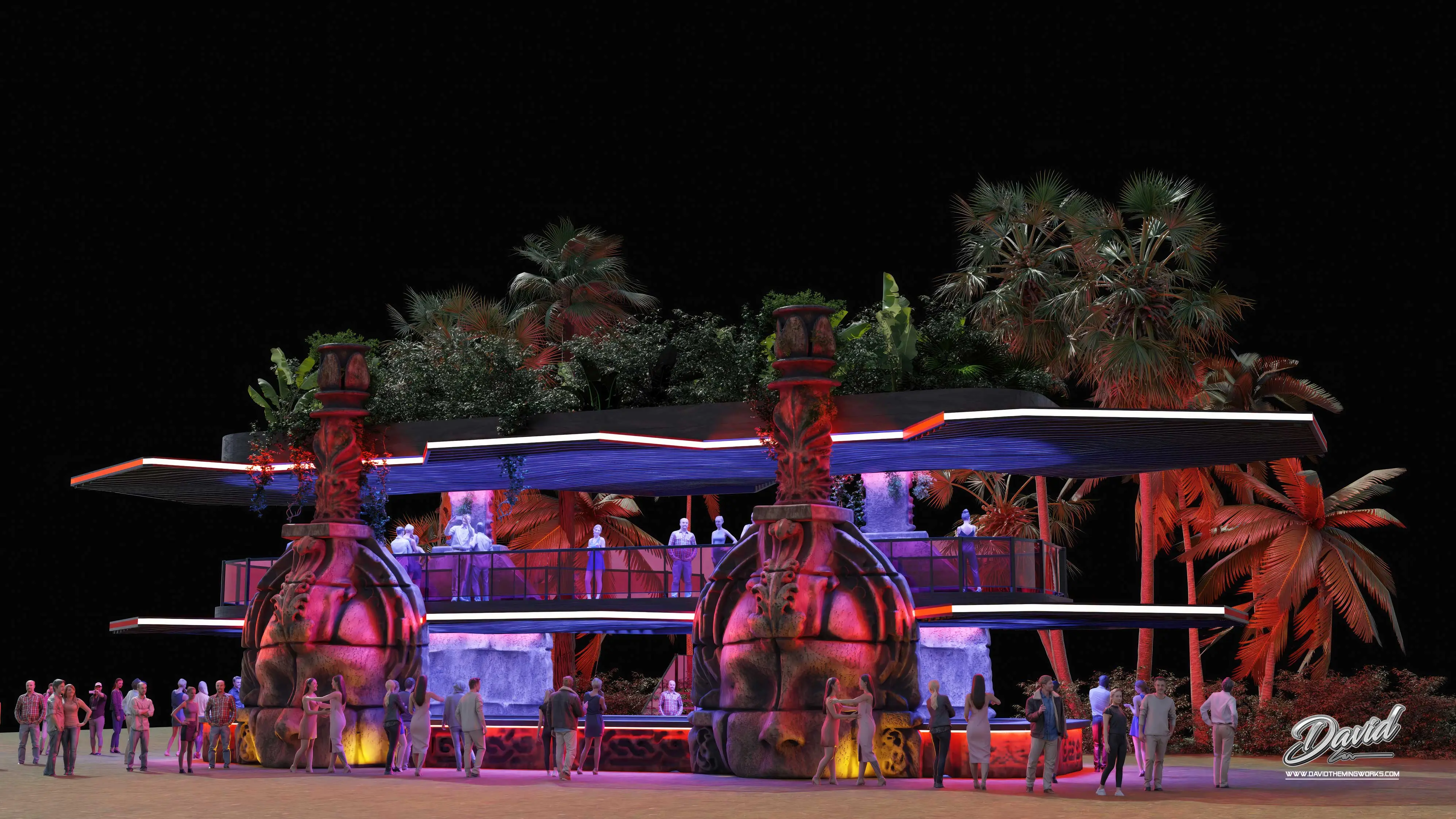 ancient temple stage design custom-built temple stage