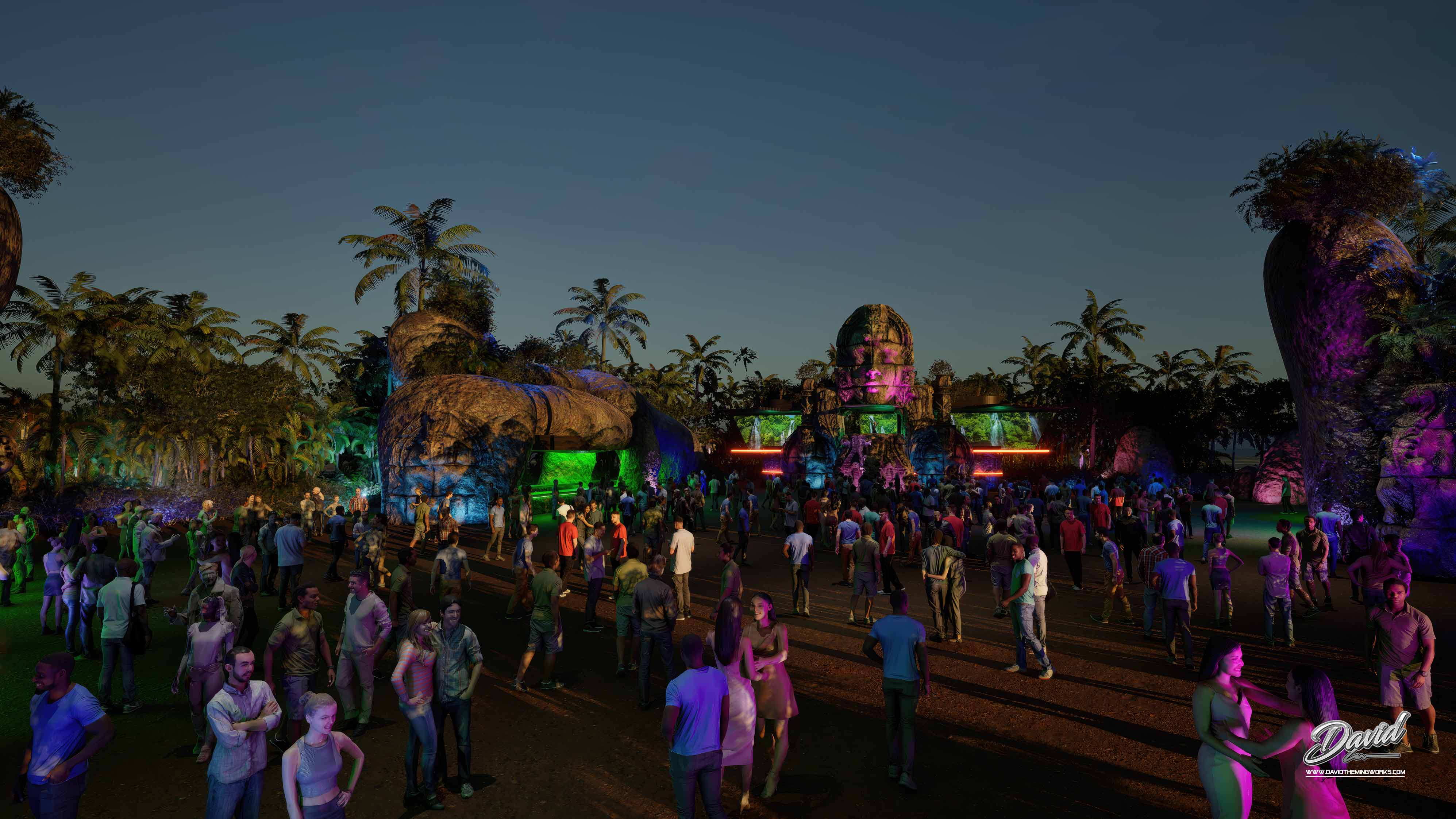 themed scenic design for festivals mystical music festival environments