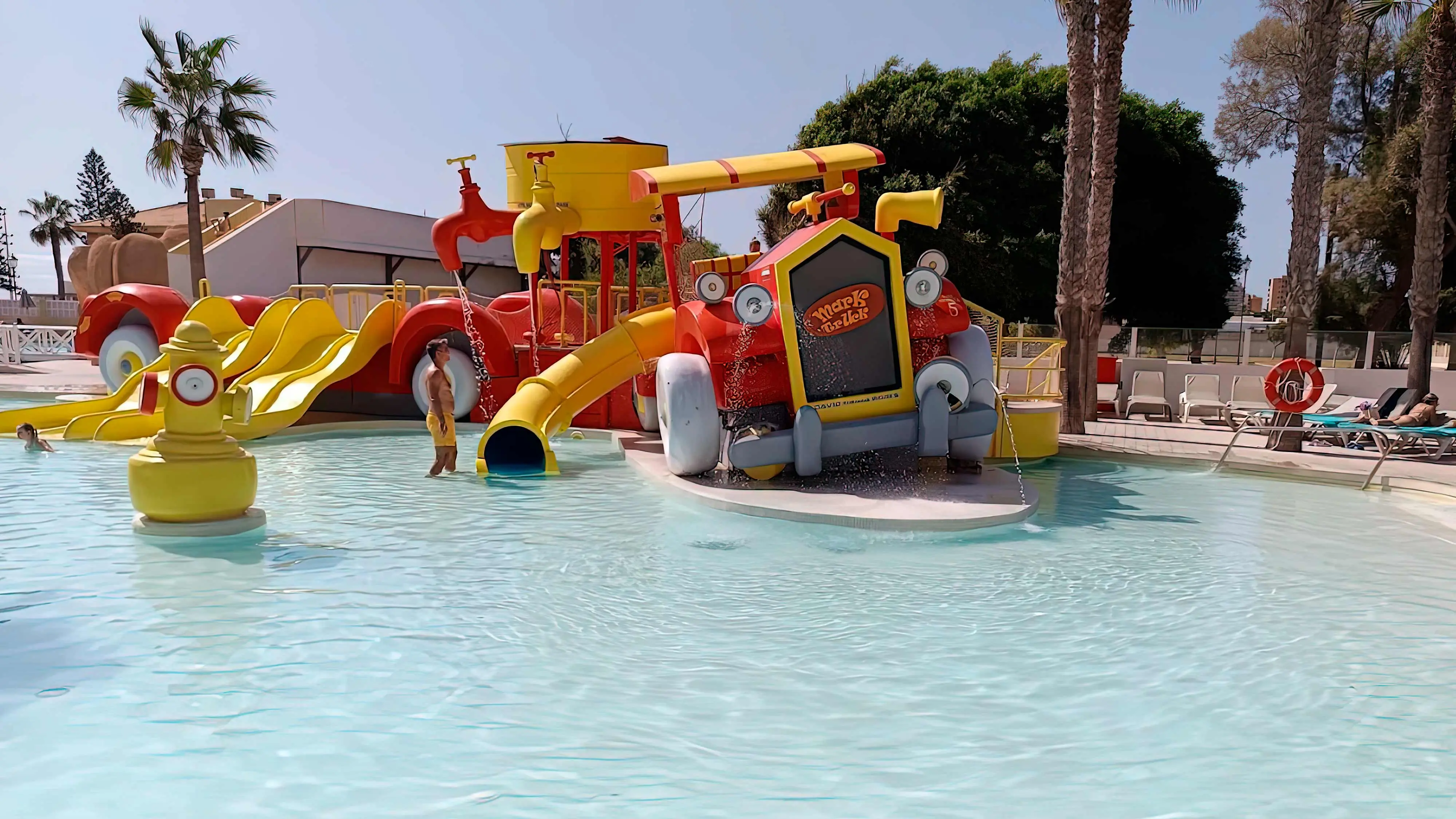 water slides fire truck aquatic equipment for children's pools