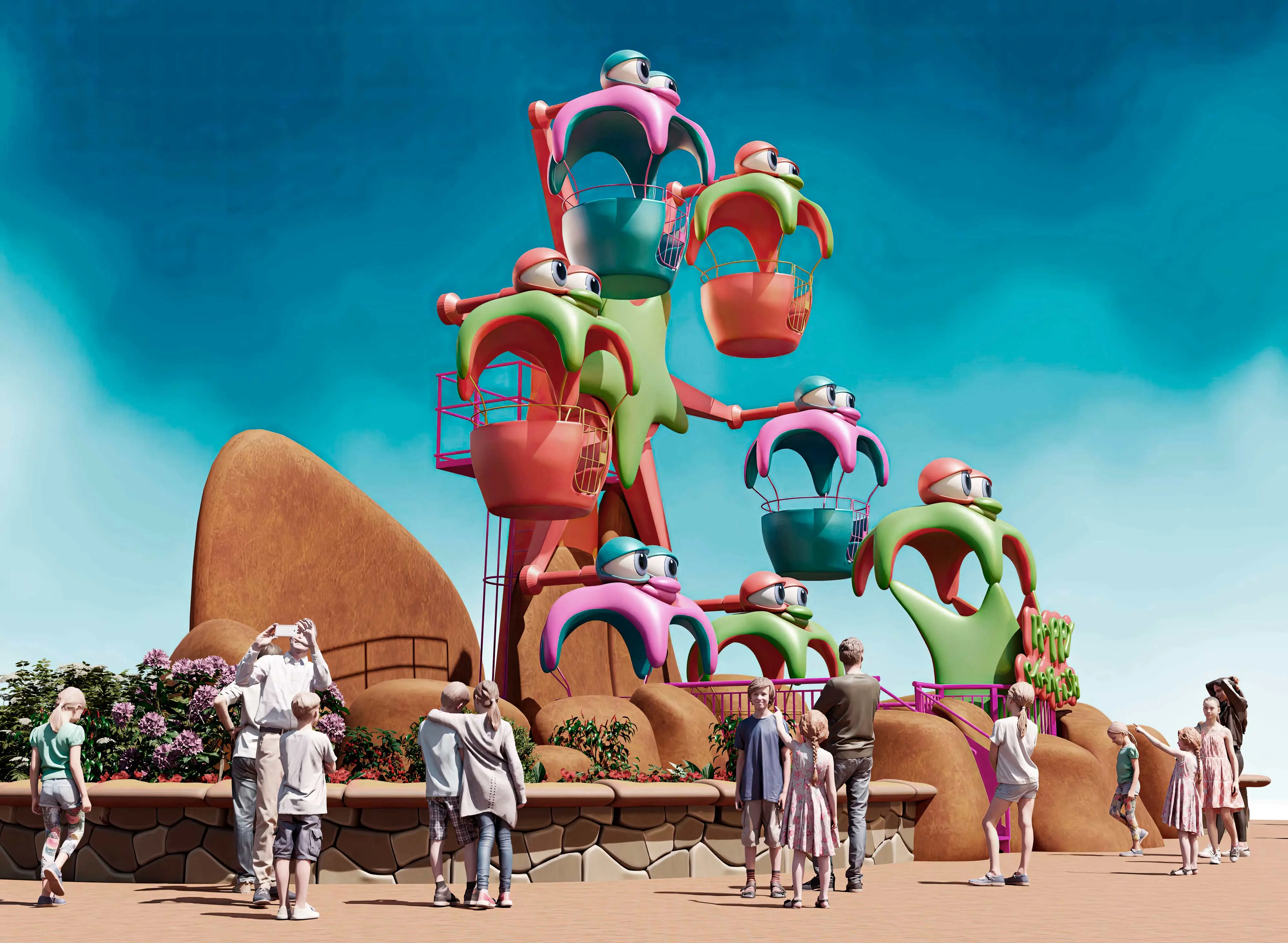 Flow analysis theme parks design