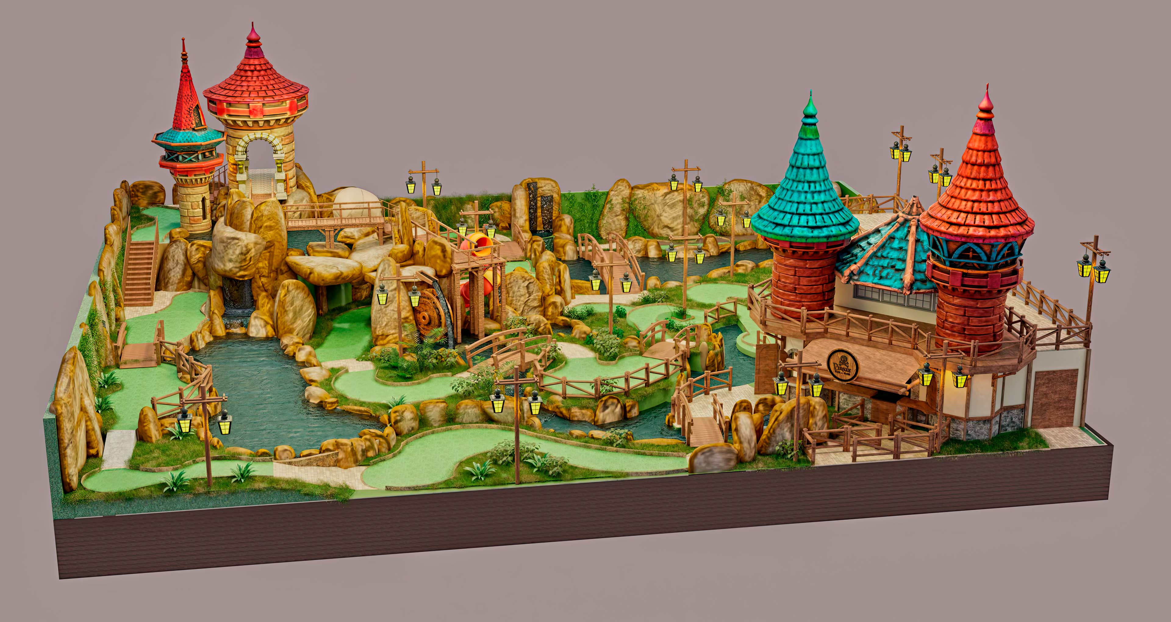 minigolf aventura con tematización diseño de parques de minigolf