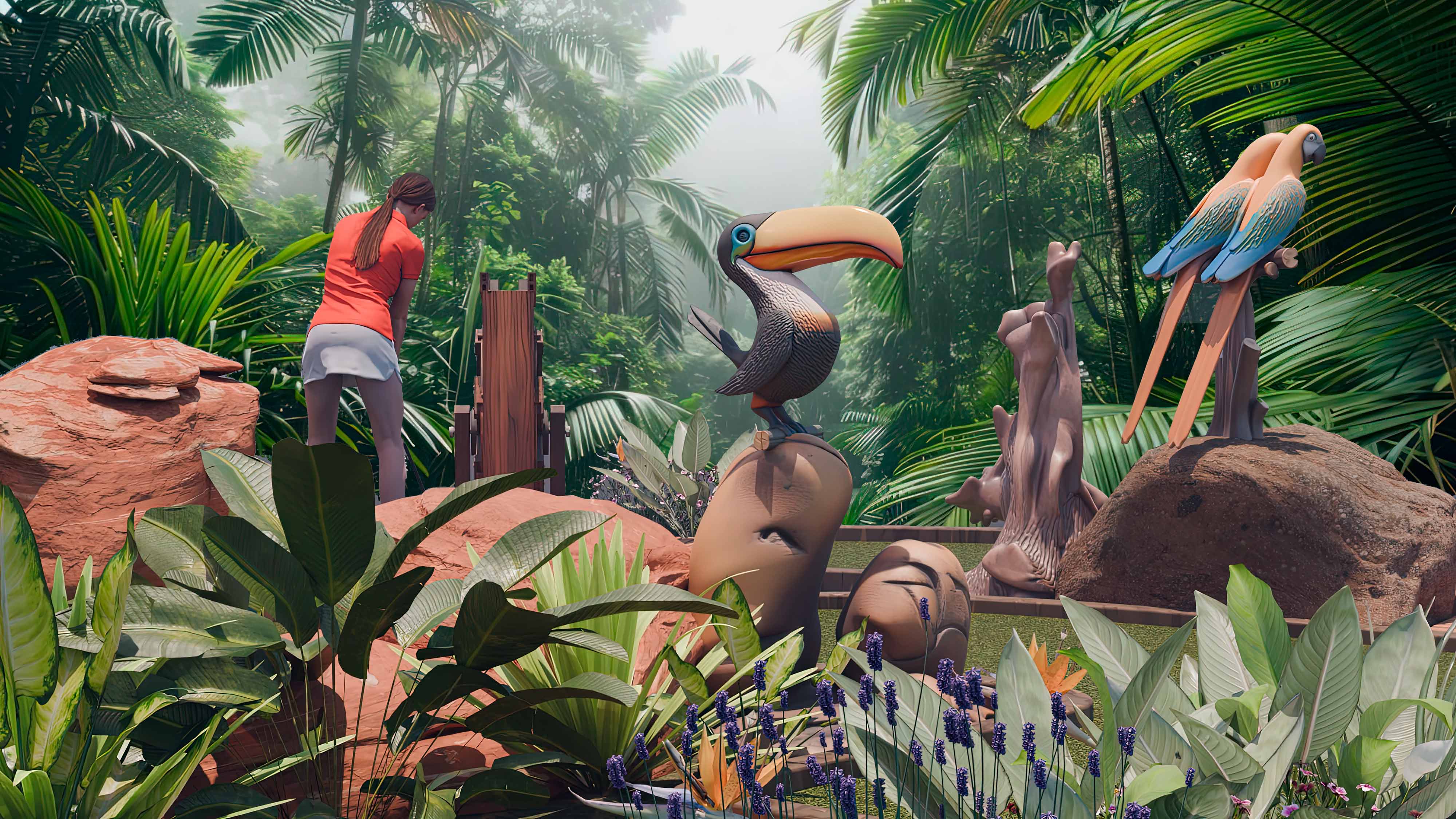 diseño de minigolf aventura construcción de minigolf con luz negra