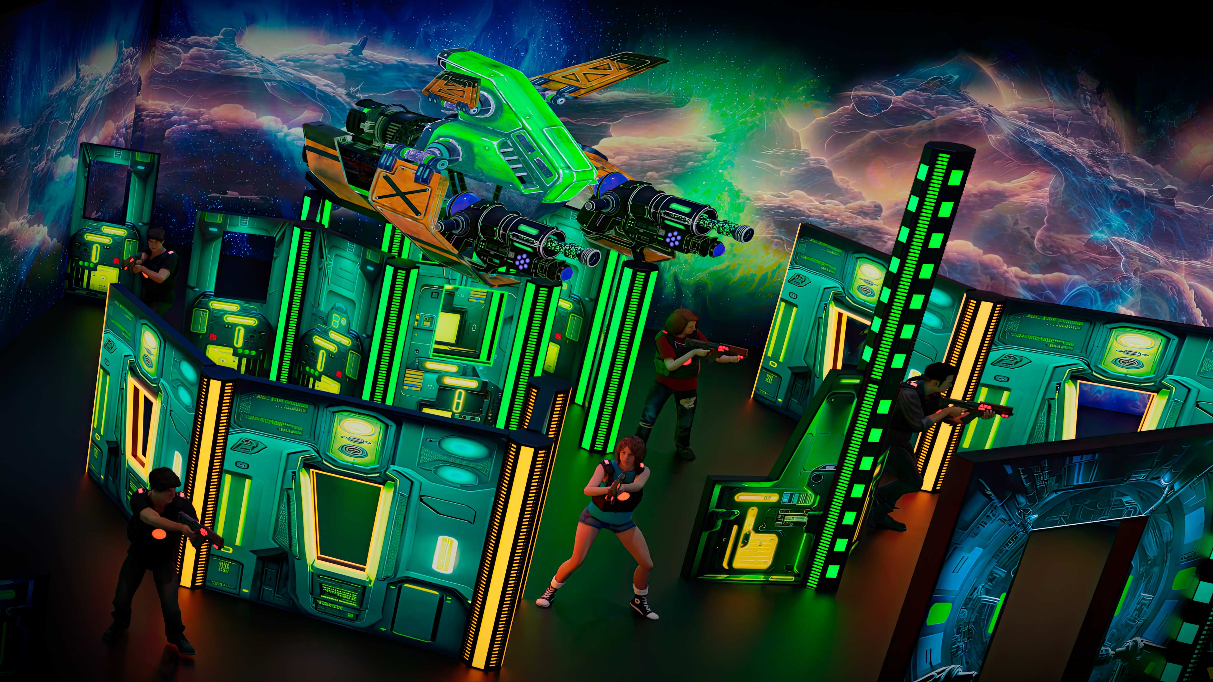 construcción de parques de laser tag temáticos diseño de escenarios de laser tag tematizados