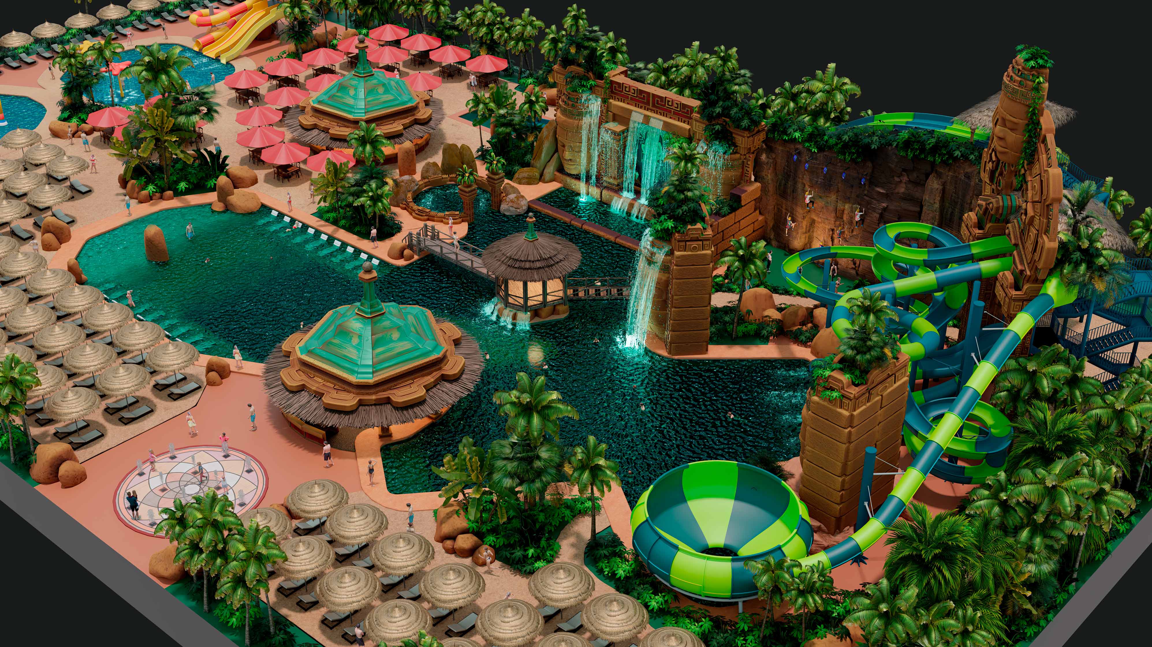 diseño de parques acuáticos con toboganes y atracciones diseño de parques acuáticos